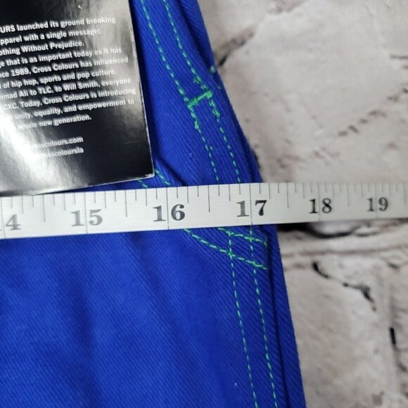 Cross Colours Classic Brushed Twill Overalls Cobalt Blue NWT Size XS - Picture 11 of 14